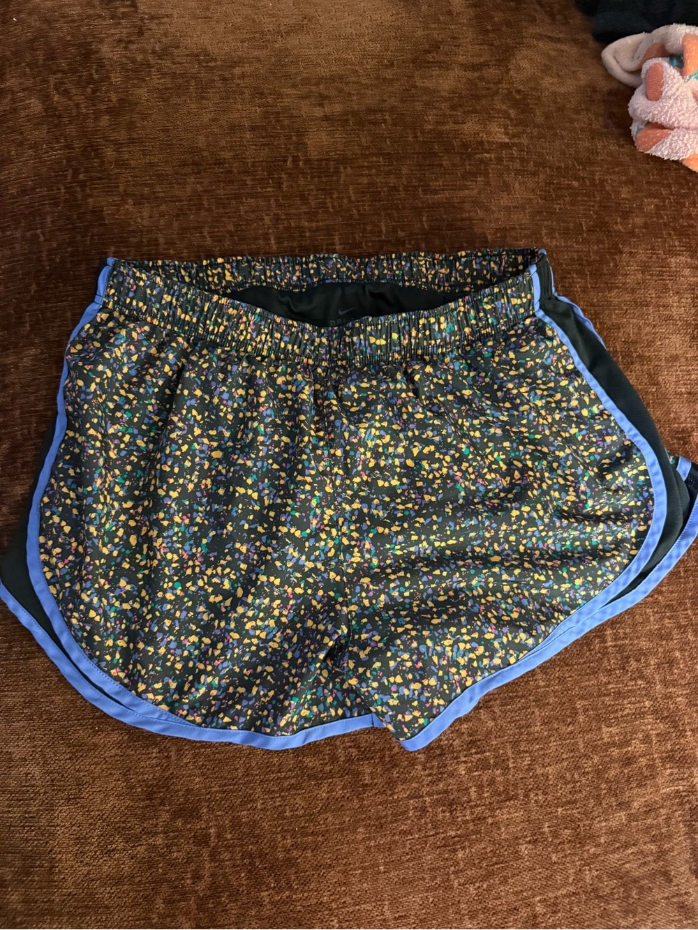 Nike Black Athletic Shorts with Blue Trim